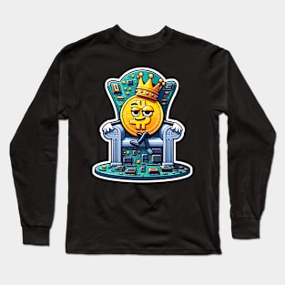 Crypto Royalty: The Bitcoin Monarch Long Sleeve T-Shirt